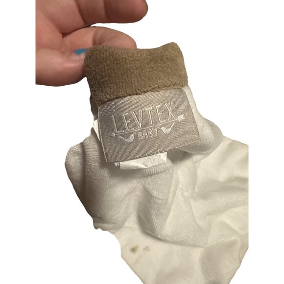 Levtex Baby Deer Lovey Security Blanket Stuffed Animal Plush Beige & White Antle - Picture 4 of 4